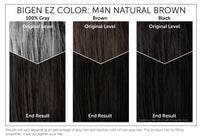 EZ Color for Men Color Chart: M4n Natural Brown. Use this chart to estimate how this product will affect your hair color.