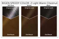 Color Chart - Bigen Speedy Color 2 Light Warm Chestnut