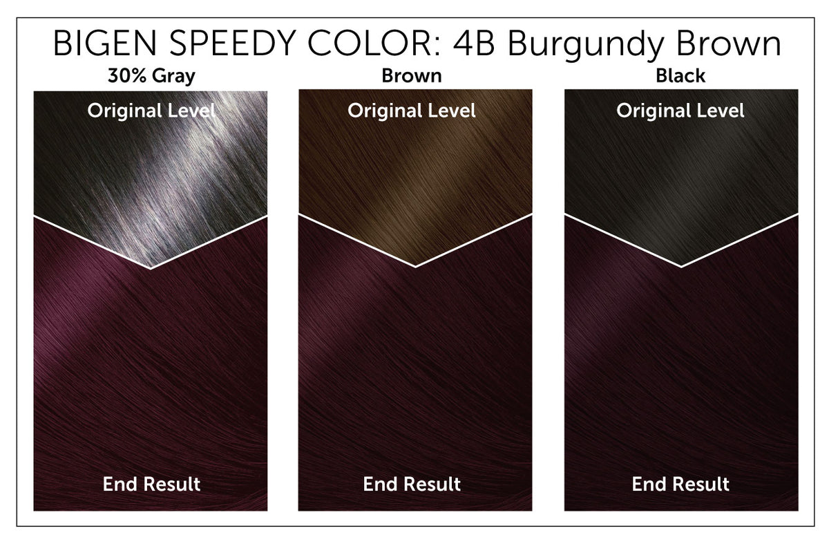 Color Chart - Bigen Speedy Color 4B Burgundy Brown